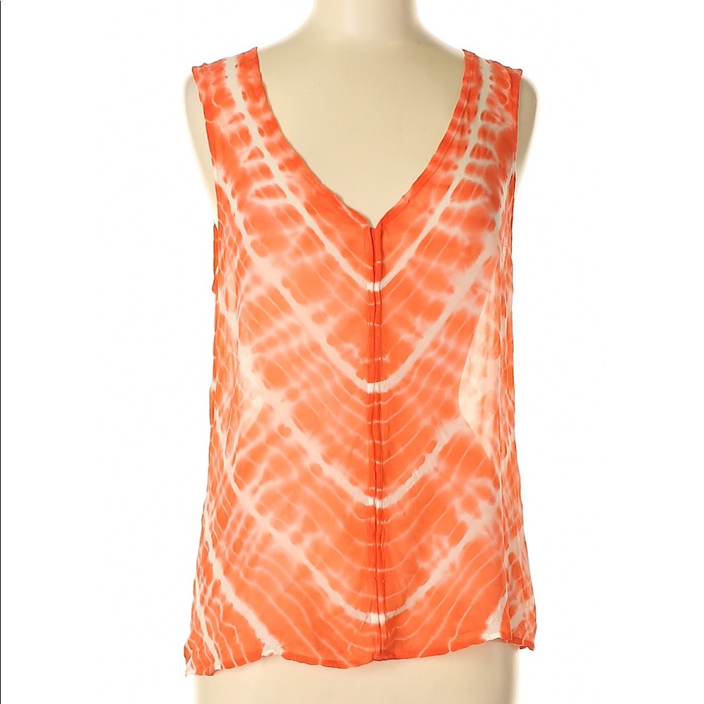 100% silk Red Haute tie-dyed tank